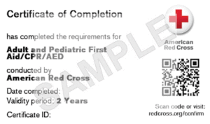ARC Course Completion Card